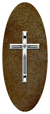 Silver Single Cross Shimmer Brown